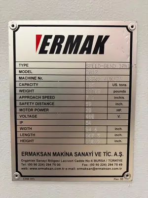 ERMAKSAN SPEED BEND 3100-175 Press Brakes | FERRIC Machinery, Inc. (3)