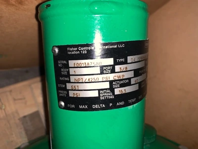 Fisher Controls Type D4 size 1" Globe Valve, Rating 4250 PSI Unused