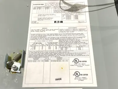Used Eaton OEM Line Isolation Safety Switch 600V 100A PAINTED BLUE Switchgears Michigan US | Maverick Industrial Sales #1441712