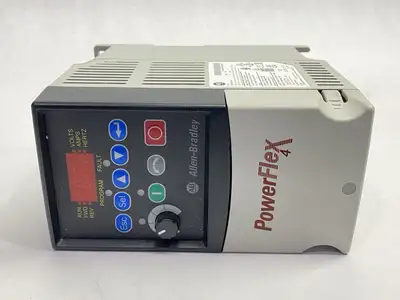 USED ALLEN-BRADLEY SER. A POWERFLEX 4 AC DRIVE 1.5KW 2HP, LED DISPLAY