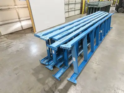 Hytrol 36"W Blue Conveyor Leg Floor Support 157-5/8" to 169-5/8"H  Lot of 7