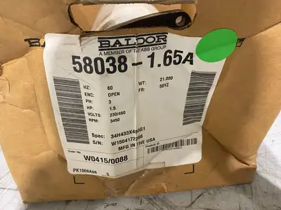 NEW ABB, BALDOR-RELIANCE ELECTRIC MOTOR 3-PHASE 1.5HP 60HZ 3450RPM