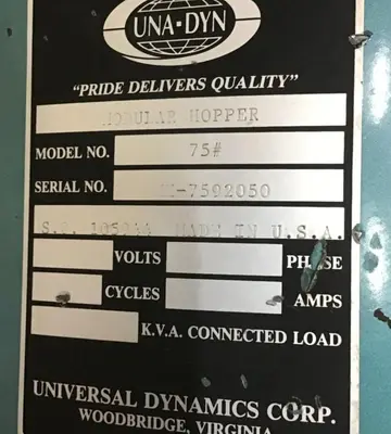Used UNA-DYN 75 DH Hoppers Michigan US | Ideal Machinery #1293375