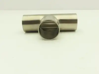 1-1/2" OD Butt Weld Vacuum Tee Stainless Steel Satin Finish A = 2.25" Lot of 6
