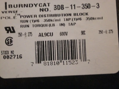 NEW Burndy 3DB-11-350-3