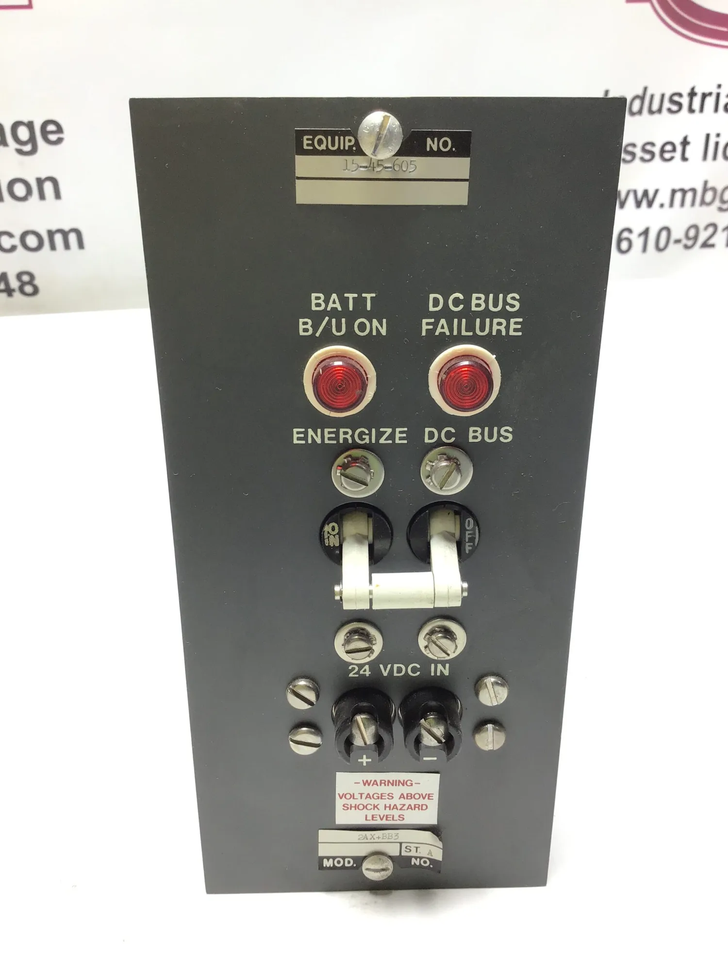 Foxboro Model No. 2AX + BB3 Battery Backup Module 24 Volts DC