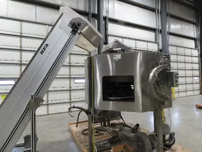 Haumiller Bottle Cap Bowl Feeder with Feed Hopper Elevator Conveyor 480V