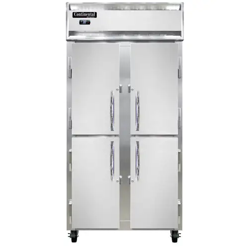 Continental 2RSENHD 36 1/4" Two Section Reach In Refrigerator, (4) Left/right Hinge Solid Doors, Top Compressor, 115v
