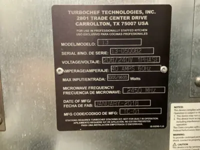 152-0776 TurboChef I3 Rapid Cook Convection Oven