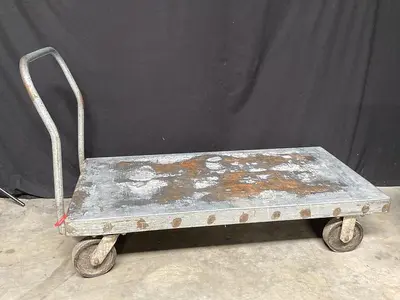Heavy Duty Flatbed Carts, Galvanized, 30"W x 60"D x 14"H, (handle heights 32" or 38")