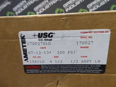 Ametek US Gauge 170027XLG 4.5" Pressure Gauge 200 PSI New NIB