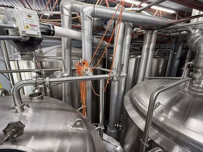Deutsche 15 BBL 3-Vessel Steam Jacketed Brewhouse with BK, MT, WP, Heat Exchanger, Mash Pump & More!