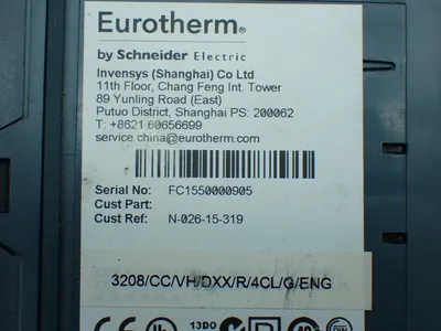 Used EUROTHERM 3208/CC/VH/DXX/R/4CL/G/ENG Temperature Controls Ohio US | HGR 24 #802938