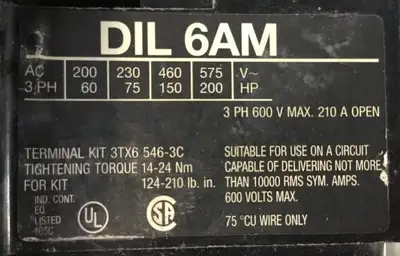USED Klockner Moeller DIL6AM