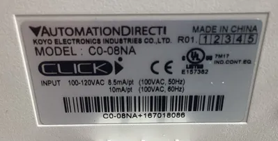 AUTOMATIONDIRECT CLICK C0-08NA INPUT MODULE 100-120V-10mA 3E-36