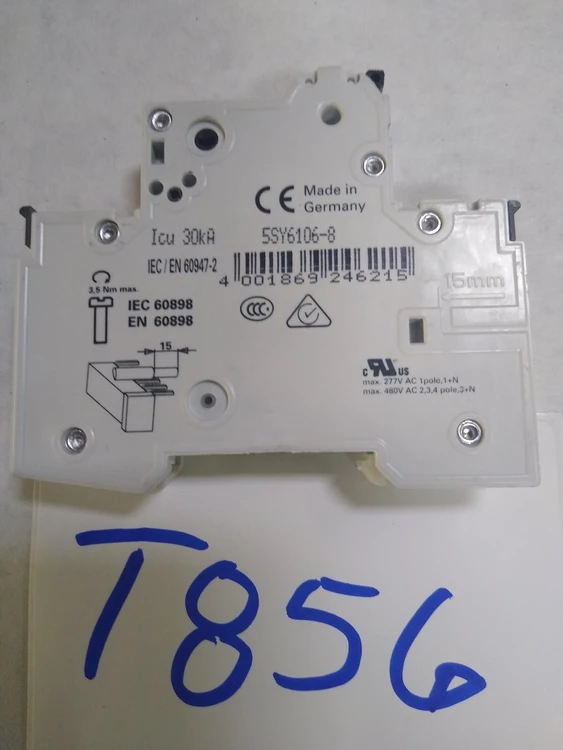 Used Siemens 5SY6106-8 1 pole circuit breaker Circuit Breakers Arizona US | ASSET CONVERSION SPECIALISTS, INC. #307329