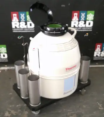 Thermo Scientific BioCane 47 L Liquid Nitrogen LN2 Dewar Cryo Storage w/Racks