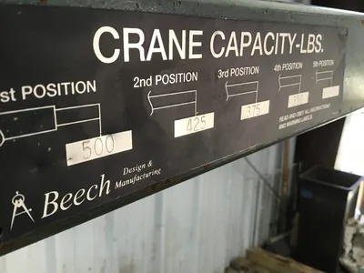 Beech Engineering B-500CW Reverse Boom Hoist Crane 915-lb Lift Counterweighted