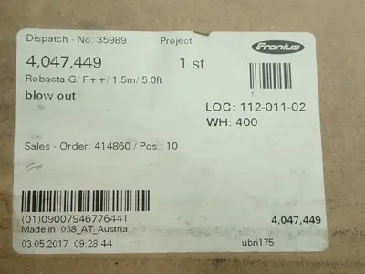 New | in-Stock FRONIUS 4,047,449 Welding Machinery (Other) Ohio US | HGR 24 #1005919