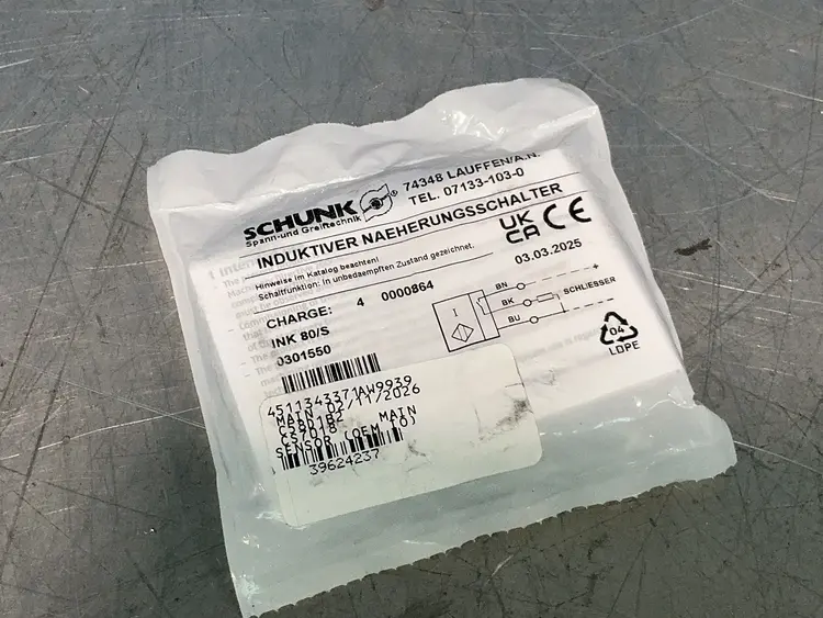 New | in-Stock 2025 SCHUNK INK 80S Proximity Sensors Ohio US | HGR 24 #1323808