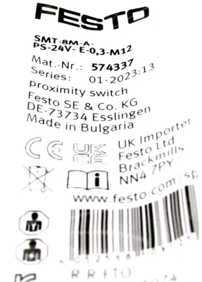 NEW FESTO SMT-8M-A-PS-24V-E-0,3-M12 PROXIMITY SWITCH 574337 SMT8MAPS24VE03M12