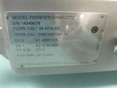 USED Micro Motion F025 S121C0AMEZZZZ