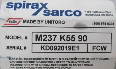 NEW SPIRAX SARCO M237K5590 ACTUATOR VALVE 2"M33S 2FB 80HSGLK237K55FC24DC