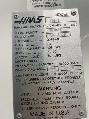 Used 2006 HAAS TM-2 Vertical Machining Centers California US | Wheeler Machinery Sales #472573