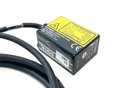 Used KEYENCE Ultra Small Digital Barcode Reader, Front Raster, CUT CONNECTOR Barcode Scanners Michigan US | Maverick Industrial Sales #1396909