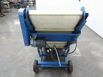 PMI Plastic Machinery Adj Incline Cleated Belt Conveyor 22"W x 90"L 115V 30FPM