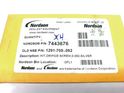 USED NORDSON ORIFICE SCREW KIT, 0.062, SILVER