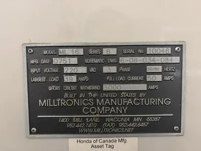 Used 2007 MILLTRONICS ML-16 CNC Lathes Ontario CA | Trader Machinery Inc #1443911