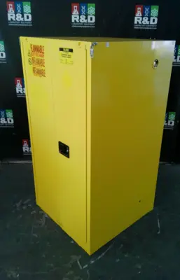 Uline H-1565S-Y Flammable Storage Cabinet Self Closing Doors 60 Gal