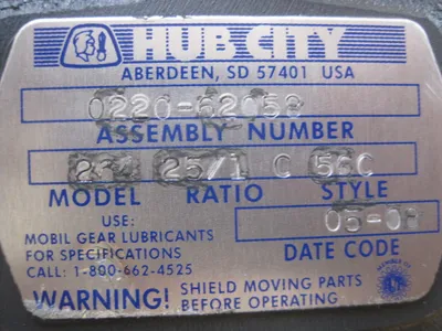 NEW HUB CITY 0220-62058 REDUCER 25/1 RATIO 022062058