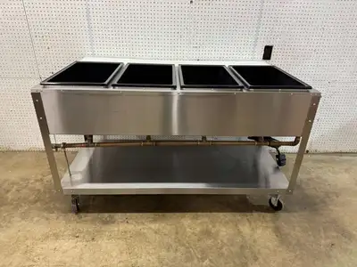 Used Vollrath Used 61" Vollrath 38104 ServeWell Electric Four Pan Sealed Well Hot Food Table 120V - TH1 Steam Tables (Food) Illinois US | Falcon Restaurant Supply #1374829