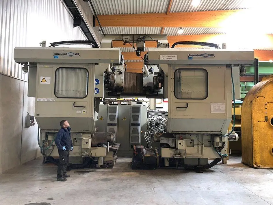 USED HEGENSCHEIDT PN 190 CNC PORTAL WHEELSET LATHE