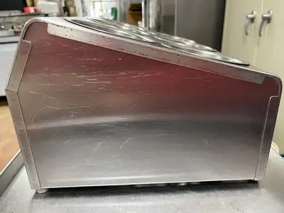 Used Falcon Restaurant Supply Used 6 Hole Stainless Steel Flatware Organizer with Perforated Stainless Steel Cylinders - JD Smallwares Illinois US | Falcon Restaurant Supply #1375214