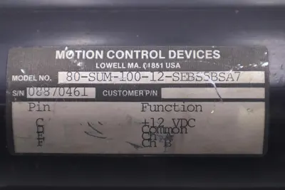 MOTION CONTROL DEVICES 80-SUM-1000-12-SEBS5BSA7 / 08870461 ENCODER STOCK #K-3639