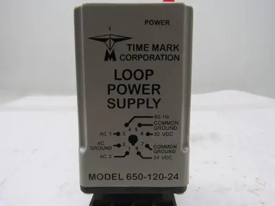 Time Mark Corporation 650-120-24 120V Input 24VDC Output Loop Power Supply 60Hz