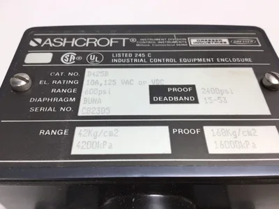Ashcroft B425B Industrial Pressure Switch