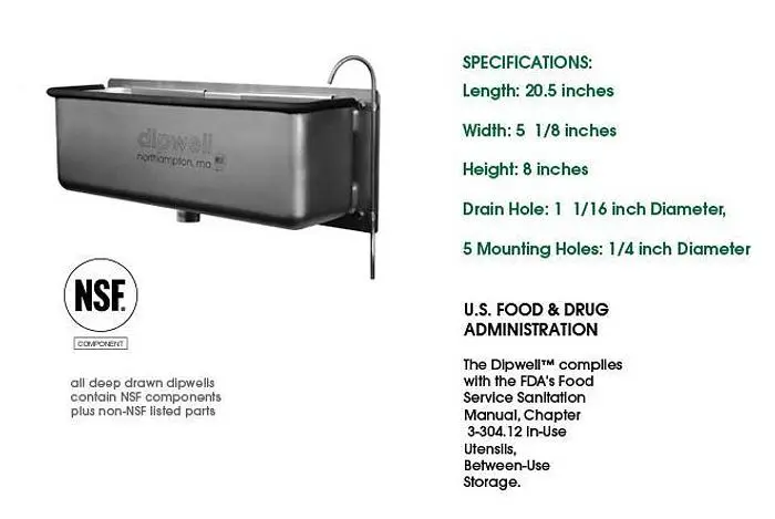 20 CD Jr Deep Drawn Dipwell (NSF Certified) - 3 BAY SEPARATOR