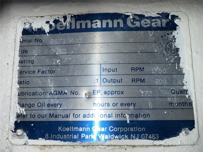 Koellmann UNEX 8.13 Gearbox For Welex Extruder