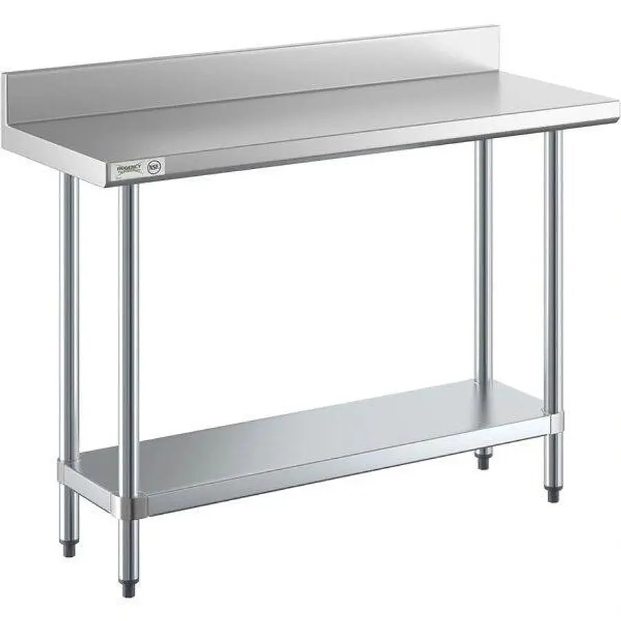 30”x48” 4" Backsplash Stainless Steel Table