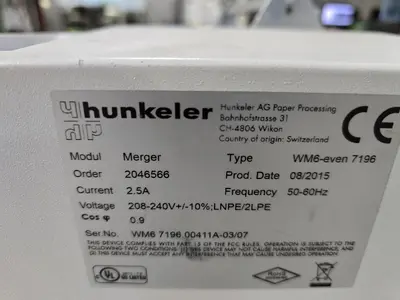 USED 2015 HUNKELER ROLL TO SHEET 22” WIDE CONVERSION LINE