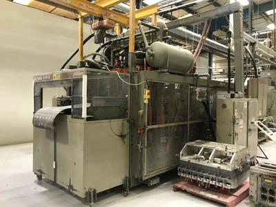 40" Brown model B4042 thermoforming line with , B4042 former and T340 trim press. New 1996