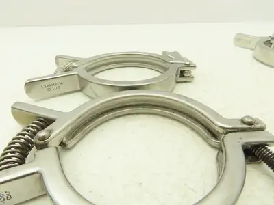 SCC 13MHHMQ-300 Sanitary Squeeze Clamp 2.5" Pipe For 3.2" Flange Lot of 8