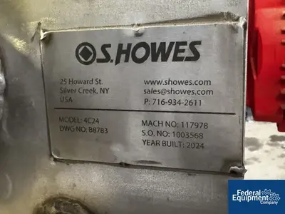 USED S. Howes 4" S Howes Inclined Screw Conveyor, S/S, Model 4C24