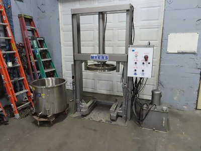 Myers Engineering 40 gallon Hydraulic Ram Tank Discharge Press, RAM-449