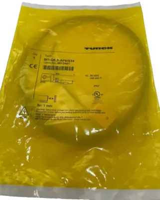 NEW TURCK BI1-Q6.5-AP6/S34 INDUCTIVE SENSOR 4613401 BI1Q65AP6S34