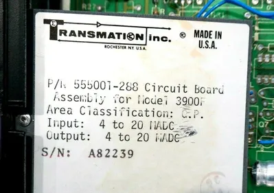 USED TRANSMATION INC. 555001-288 CIRCUIT BOARD 555001288